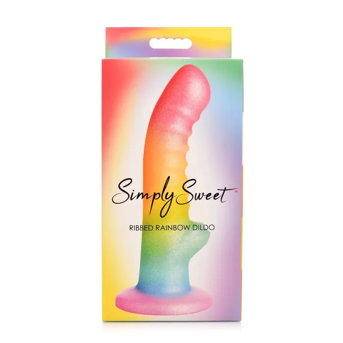 Simply Sweet Ribbed Rainbow Silicone Dildo Curve Toys Female Sex Toys Simply Sweet Ribbed Rainbow Silicone Dildo Curve Toys Female Sex Toys