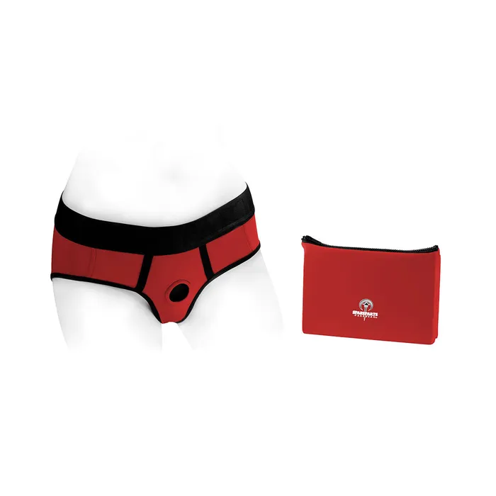 SpareParts SpareParts Tomboi Harness RedBlk Nylon XS Vibrators