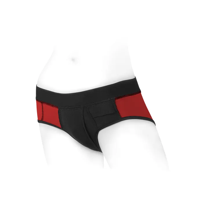 SpareParts SpareParts Tomboi Harness RedBlk Nylon XS Vibrators