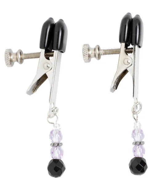 Spartacus Adjustable Broad Tip Nipple Clamps Wpurple Beads Spartacus Anal