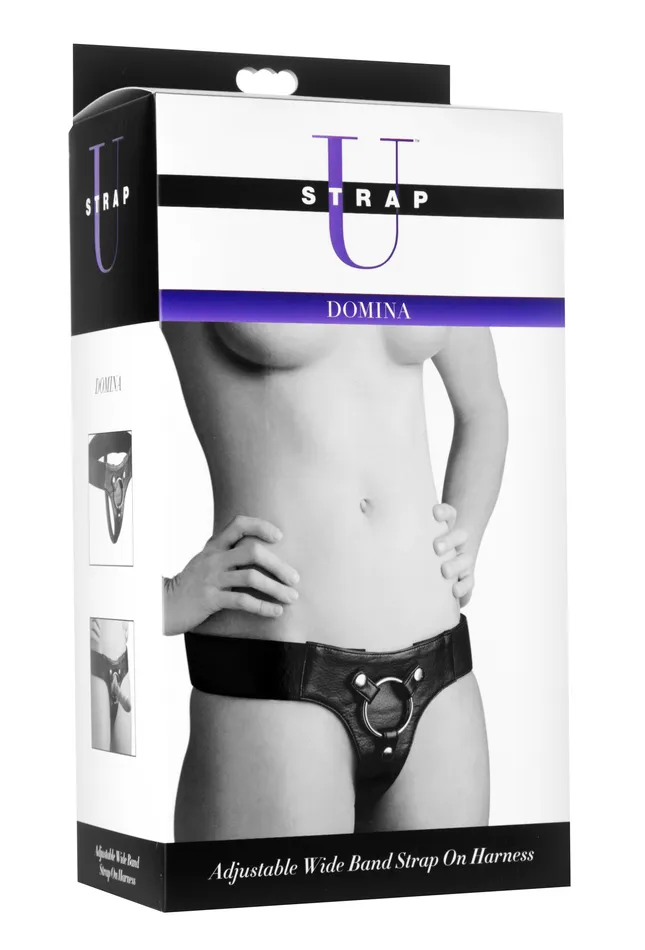 Strap U Female Sex Toys Domina Wide Band Strap On Harness Black Strap U