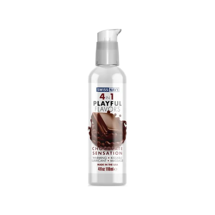 Swiss Navy Female Sex Toys Playful Flavours 4 In 1 Chocolate Sensation 4oz