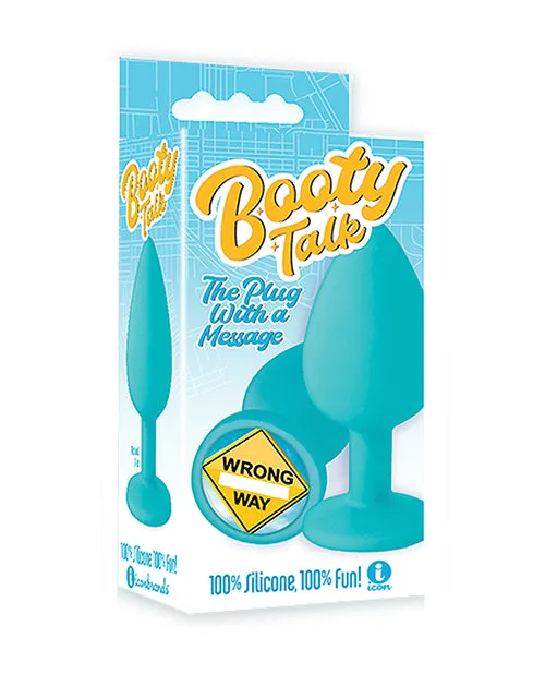 The 9s Booty Calls Wrong Way Plug Blue Icon Brands INC Anal