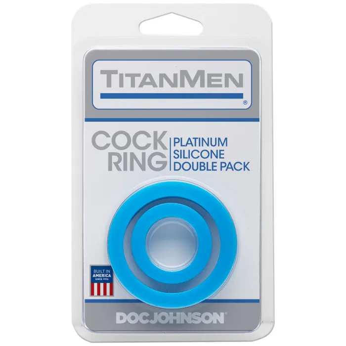 TitanMen TitanMen Silicone Cock Rings Double Pack Blue Dildos