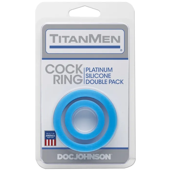 TitanMen TitanMen Silicone Cock Rings Double Pack Blue Dildos