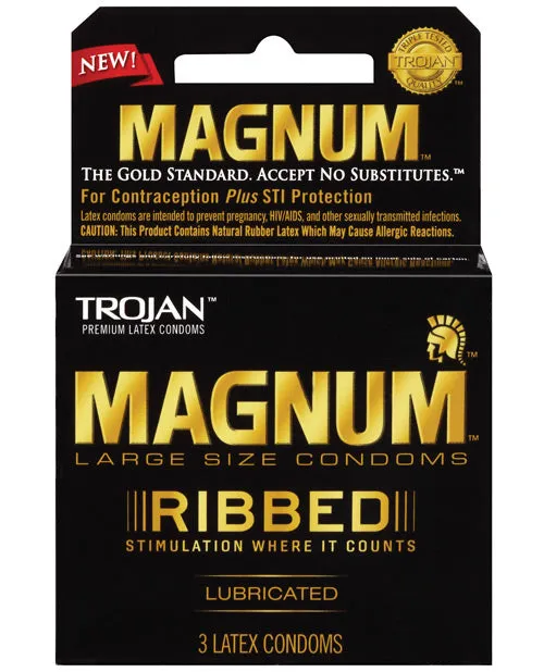 Trojan Magnum Ribbed Condoms Paradise Marketing Female Sex Toys
