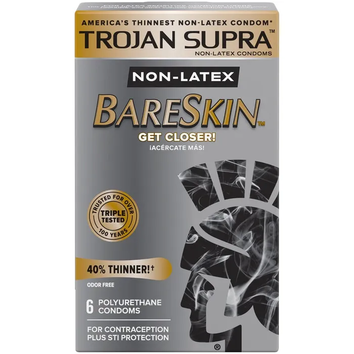 Trojan Supra NonLatex Bareskin Condoms Trojan Vibrators