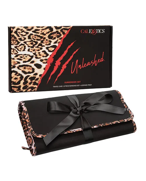 Unleashed Surrender Set Animal Print California Exotic Novelties Anal