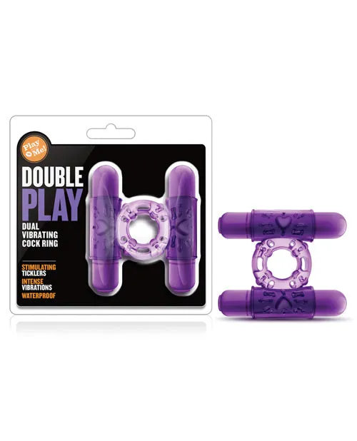 Vibrators Blush Novelties Blush Play With Me Double Play Dual Vibrating Cockring Purple Vibrators Blush Novelties Blush Play With Me Double Play Dual Vibrating Cockring Purple