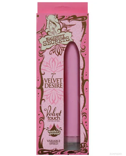 Vibrators Doc Johnson Naughty Secret 7 Velvet Desire Waterproof Vibe Pink