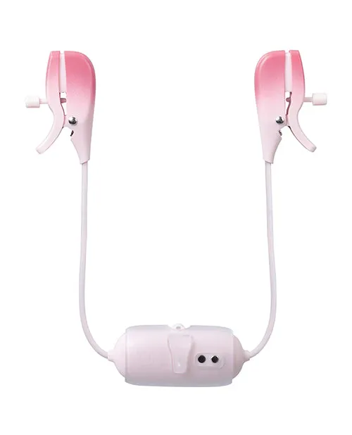Vibrators Hytto Pte Ltd Lovense Gemini Vibrating Nipple Clamps Pink