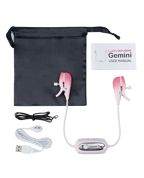 Vibrators Hytto Pte Ltd Lovense Gemini Vibrating Nipple Clamps Pink