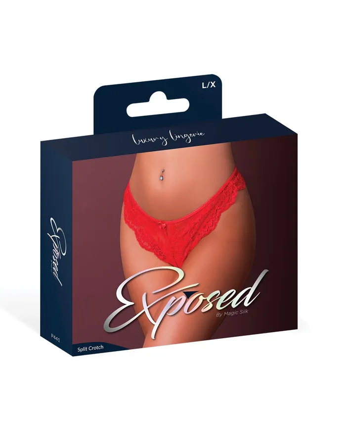 Vibrators Magic Moments Intl Sugar High Split Crotch Panty Red LXL