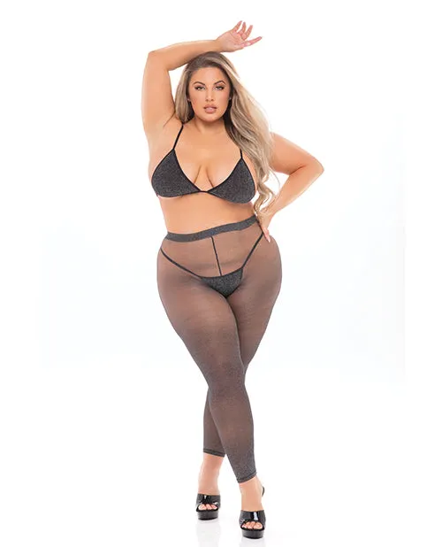 Vibrators Rene Rofe Pink Lipstick Tall Order Bra Top Leggings Qn
