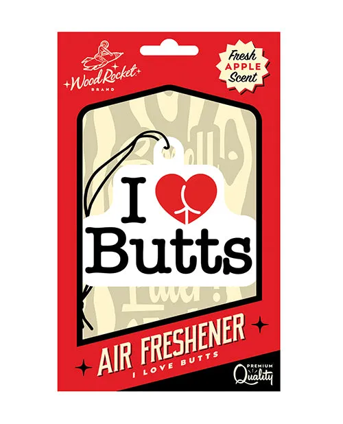 Wood Rocket LLC Wood Rocket I Love Butts Air Freshener Apple Vibrators