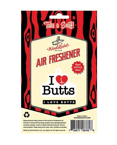 Wood Rocket LLC Wood Rocket I Love Butts Air Freshener Apple Vibrators