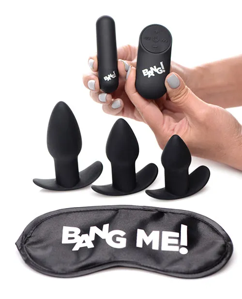 Xr LLC Anal Bang Backdoor Adventure Remote Control 3 Piece Butt Plug Vibe Kit Black