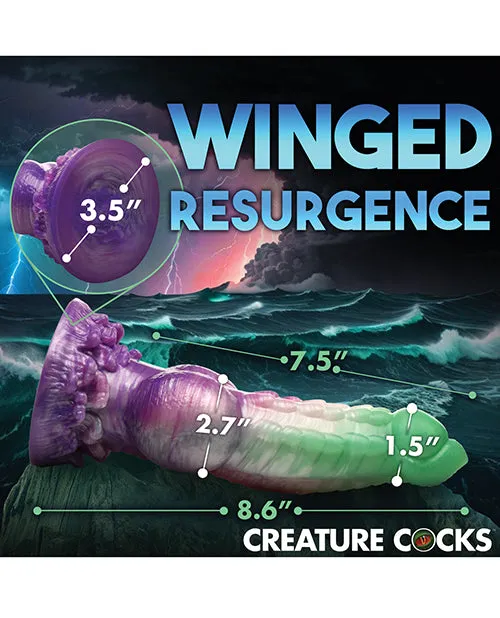 Xr LLC Dildos Creature Cocks Aqua Phoenix Silicone Dildo Multi Color