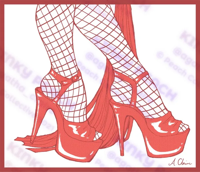 Agatha Claire Red Heels Sticker Vibrators