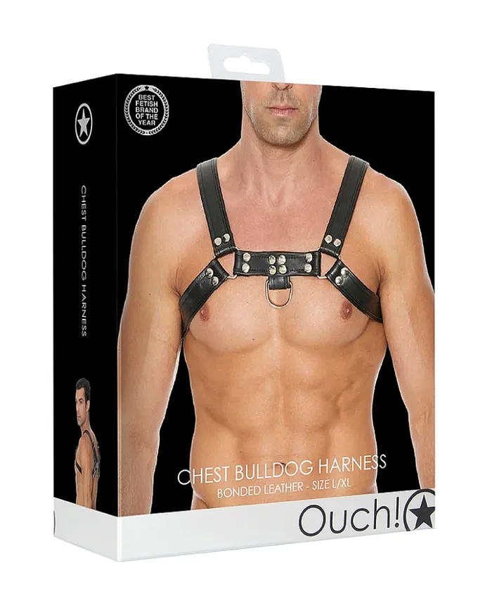 Anal Ouch Chest Bulldog Harness Black