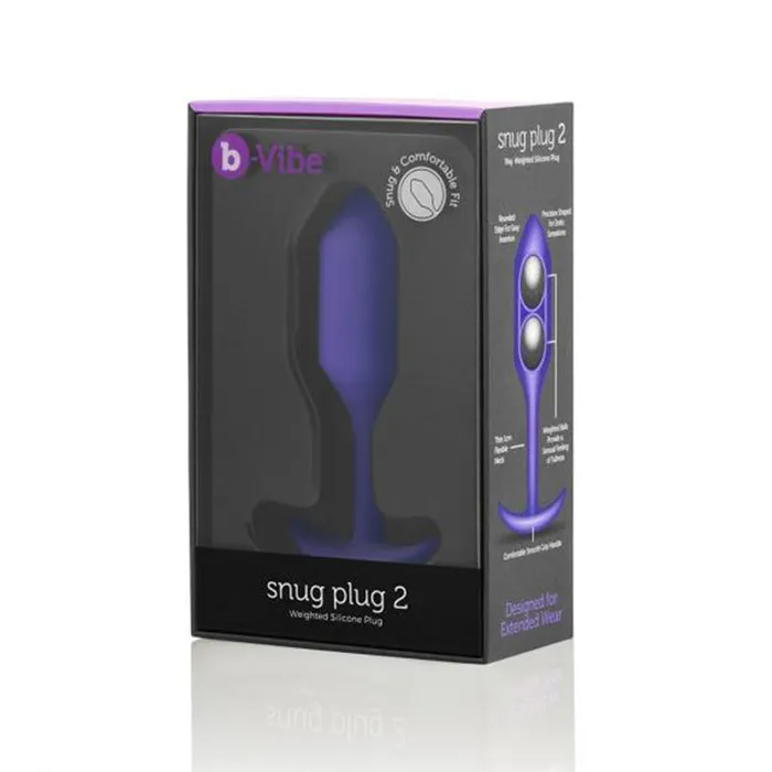 bVibe Snug Plug 2 Weighted Silicone Anal Plug Purple Anal Sex Toy Nalpac Anal