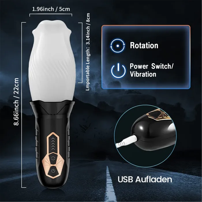 Bidirectional Rotation Vibrating Blowjob Masturbator Sohimi Male Sex Toys