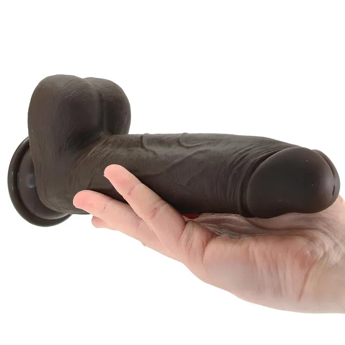 Blush Dr Skin Silicone Dr Murphy Rechargeable RemoteControlled 8 in Thrusting Dildo with Balls Suction Cup Brown Nalpac Female Sex Toys