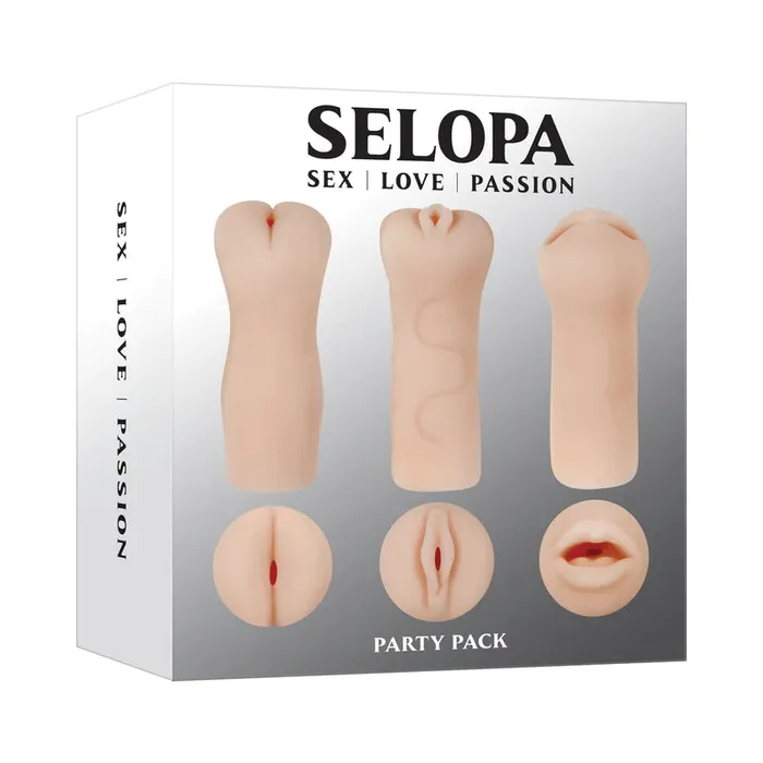 Couples Co Male Sex Toys Selopa Party Pack 3 Piece Stroker Pack Male Masturbator Stroker For Him