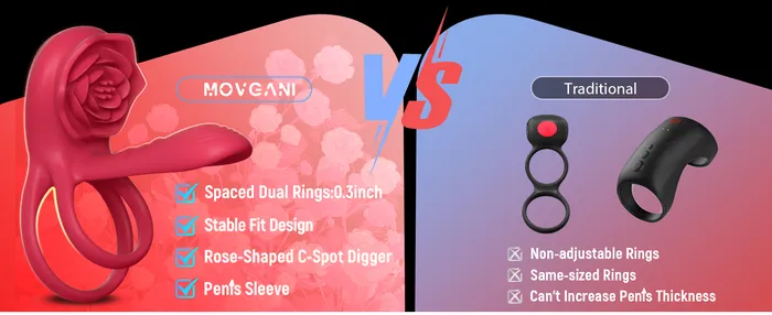 Couples MOVGANI Vibrating Cock Ring Penis Sleeve with Rose Clitoral Stimulator Penis Ring Vibrator Couples Adult Sex Toys for Men Women Male Female Couple Sex Toy with G Spot Clitoris Vibrator Couples MOVGANI Vibrating Cock Ring Penis Sleeve with Rose Clitoral Stimulator Penis Ring Vibrator Couples Adult Sex Toys for Men Women Male Female Couple Sex Toy with G Spot Clitoris Vibrator