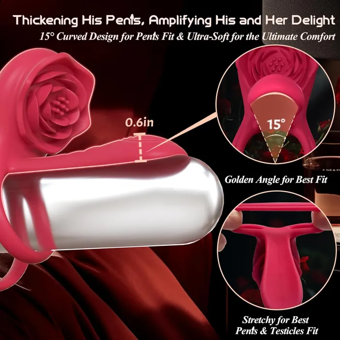 Couples MOVGANI Vibrating Cock Ring Penis Sleeve with Rose Clitoral Stimulator Penis Ring Vibrator Couples Adult Sex Toys for Men Women Male Female Couple Sex Toy with G Spot Clitoris Vibrator Couples MOVGANI Vibrating Cock Ring Penis Sleeve with Rose Clitoral Stimulator Penis Ring Vibrator Couples Adult Sex Toys for Men Women Male Female Couple Sex Toy with G Spot Clitoris Vibrator