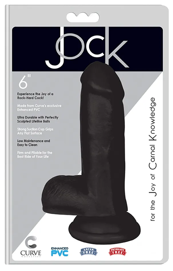 Curve Toys Dildos Jock 6 Inch Dong With Balls Black
