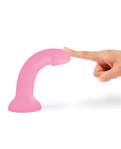 Dildos Lovely Planet Curved Suction Cup Glitter Pink