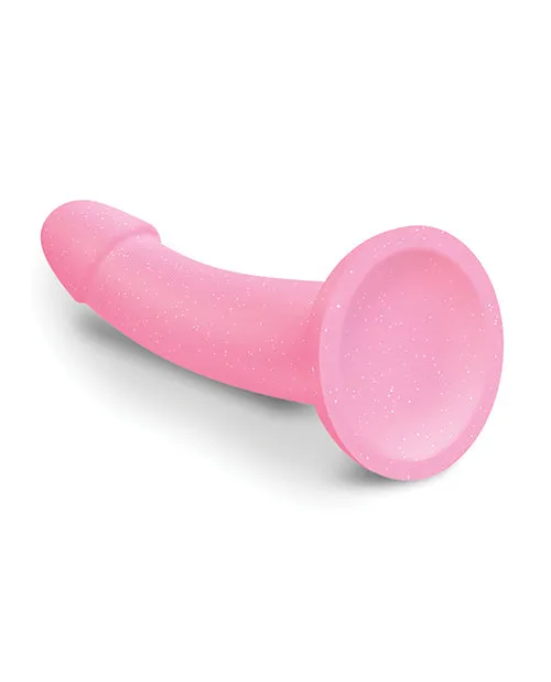 Dildos Lovely Planet Curved Suction Cup Glitter Pink