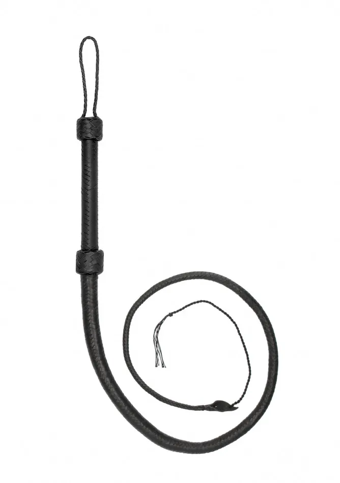 Dildos Shots America Real Leather Bullwhip Black