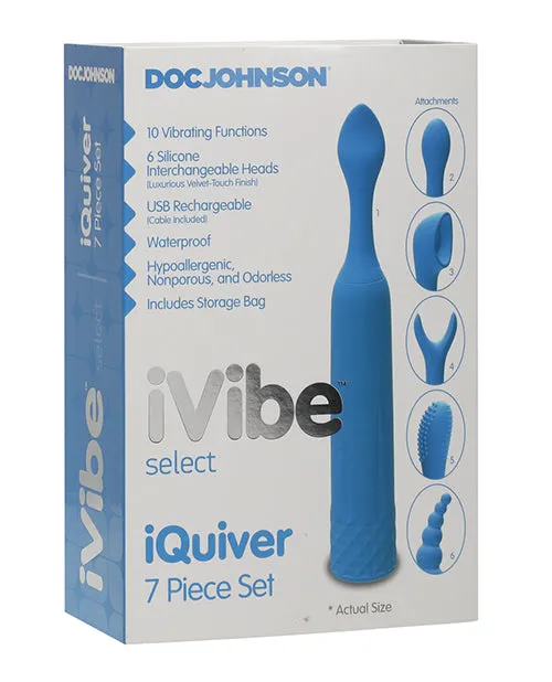 Doc Johnson Anal Ivibe Iquiver 7 Piece Set Blue