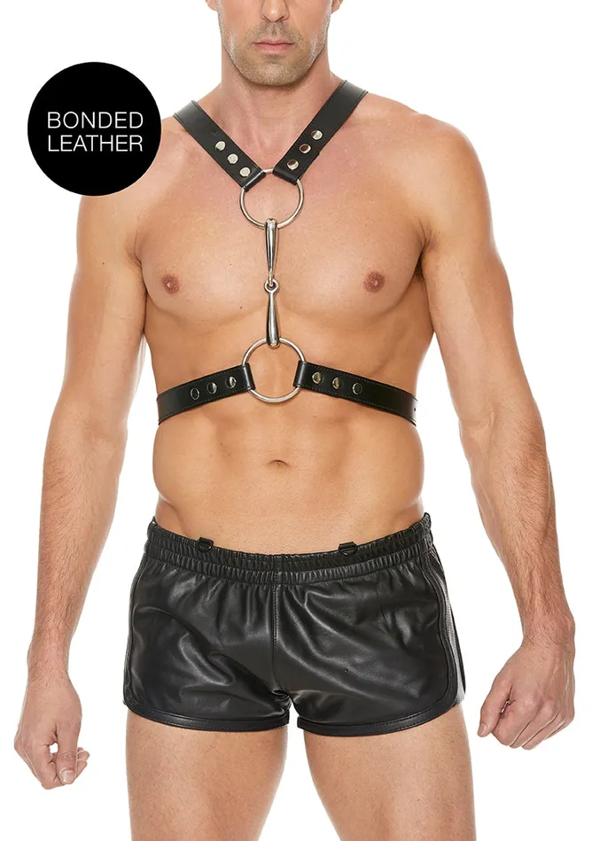 Female Sex Toys Shots America Mens Harness With Metal Bit One Size Black