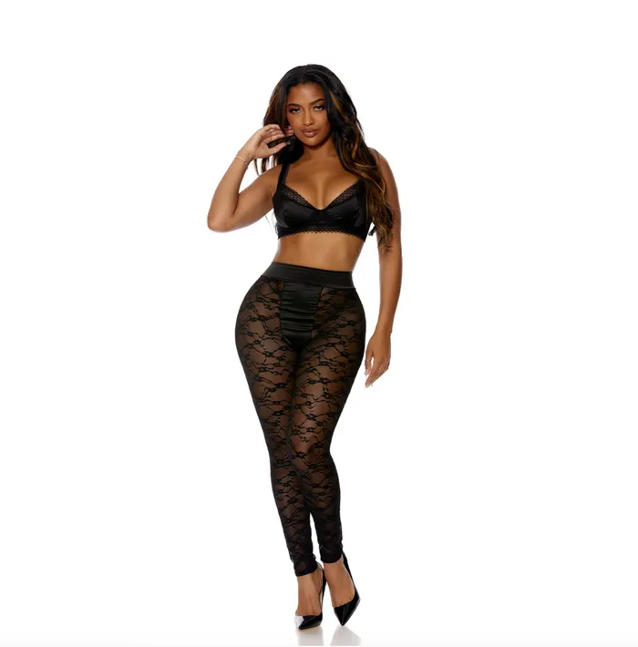 Forplay Anal Forplay Lace Meet Up Set Black