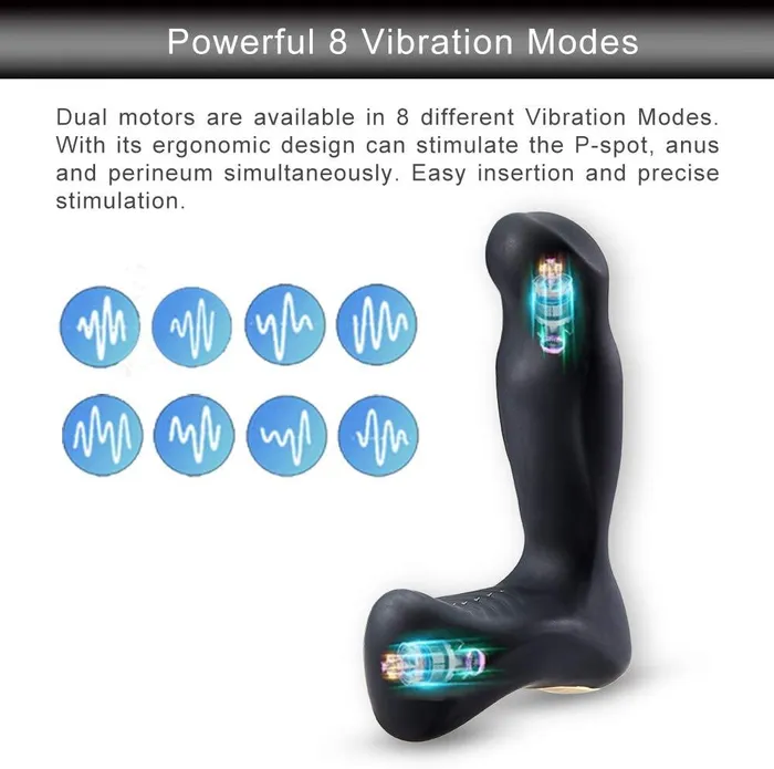 Loveorl Male Sex Toys Vibrating Anal Vibrator Prostate Massager with Thrusting Ring Up Down