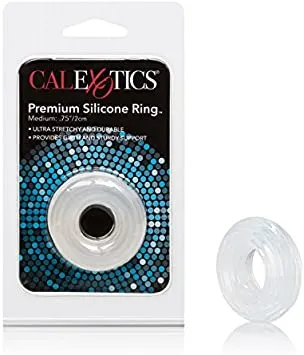 Male Sex Toys CalExotics Premium Silicone Ring Medium Clear CalExotics