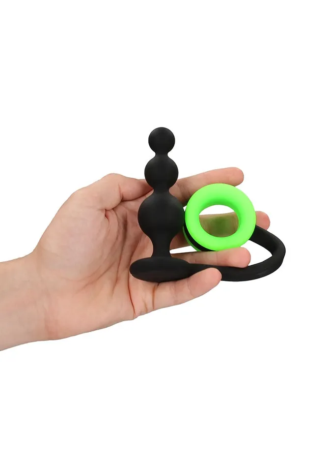 Male Sex Toys Shots America Beads Butt Plug With Cock Ring Glow In The Dark