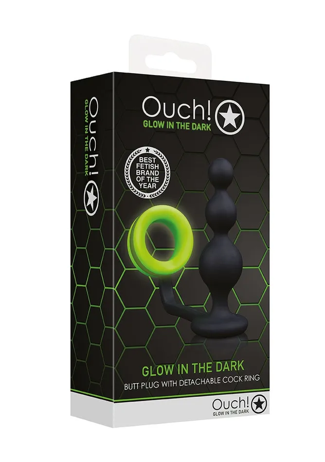 Male Sex Toys Shots America Beads Butt Plug With Cock Ring Glow In The Dark