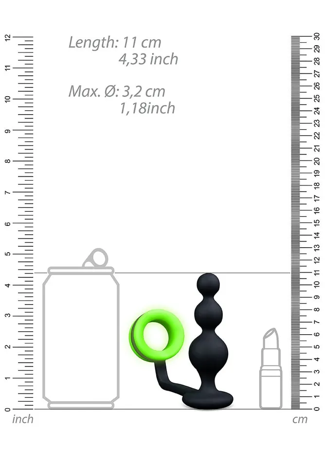 Male Sex Toys Shots America Beads Butt Plug With Cock Ring Glow In The Dark