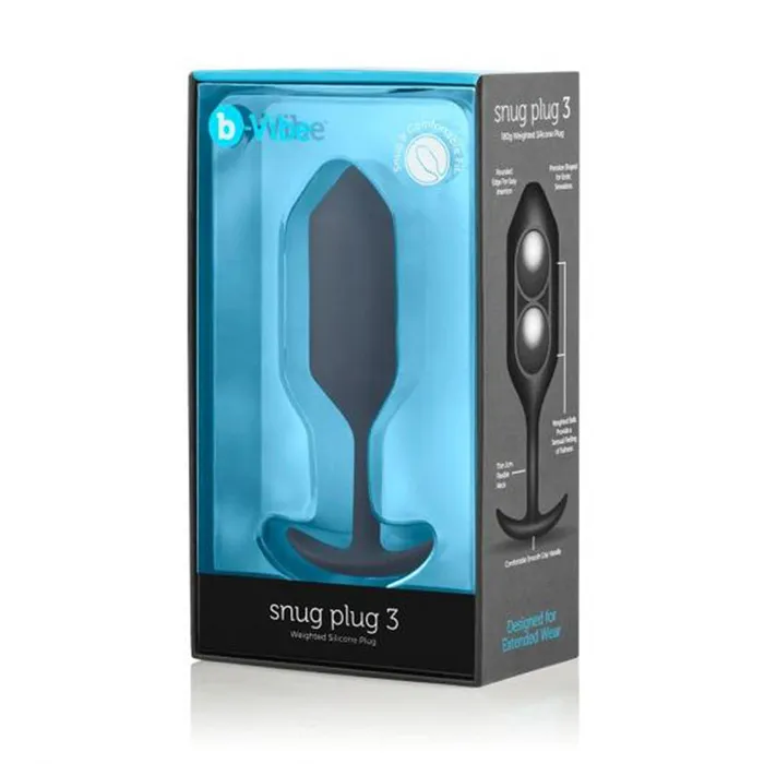 Nalpac Anal bVibe Snug Plug 3 Weighted Silicone Anal Plug Black Butt Plug