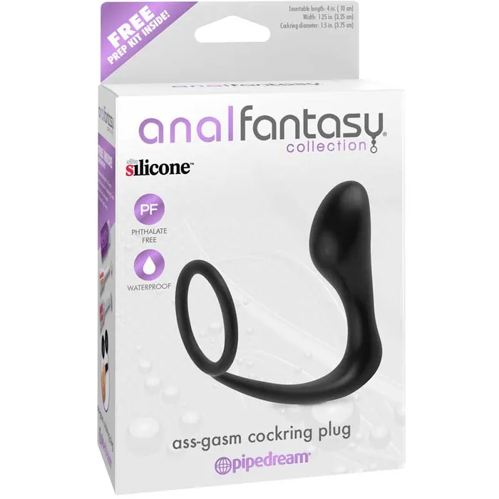 Nalpac Anal Pipedream Anal Fantasy Collection Silicone AssGasm Cockring Plug Black Nalpac Anal Pipedream Anal Fantasy Collection Silicone AssGasm Cockring Plug Black