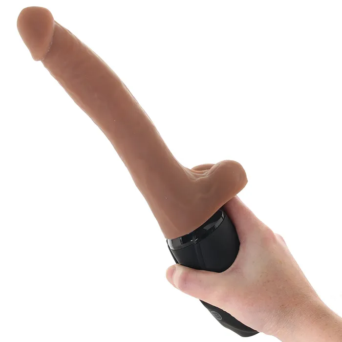 Nalpac Pipedream King Cock Plus 75 in Thrusting Cock With Balls Rechargeable Realistic Vibrator Brown Female Sex Toys