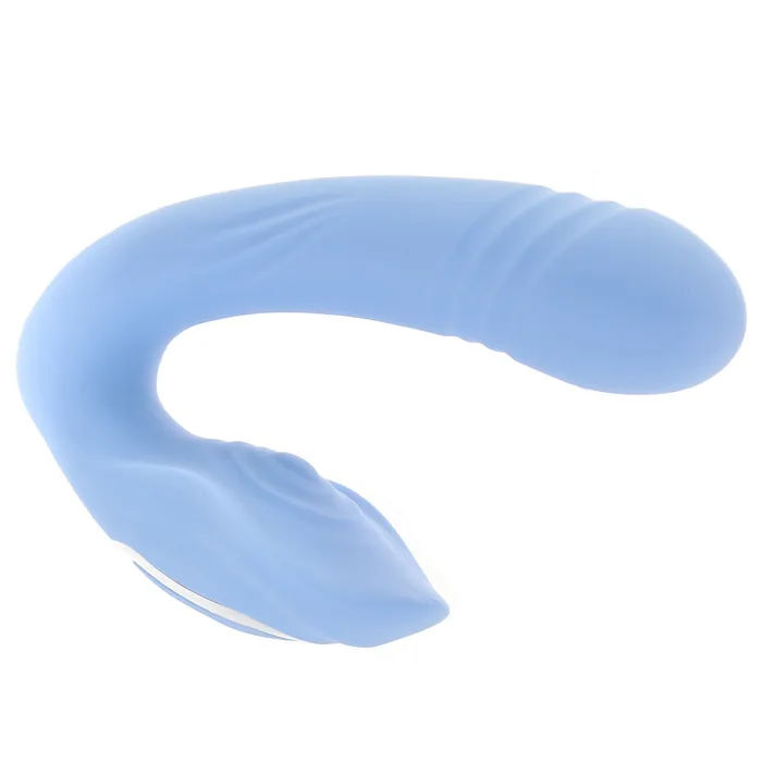 Nalpac Vibrators Evolved Tap Thrust Rechargeable Thrusting Pulsing Silicone Dual Stimulator Blue