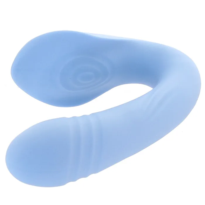 Nalpac Vibrators Evolved Tap Thrust Rechargeable Thrusting Pulsing Silicone Dual Stimulator Blue