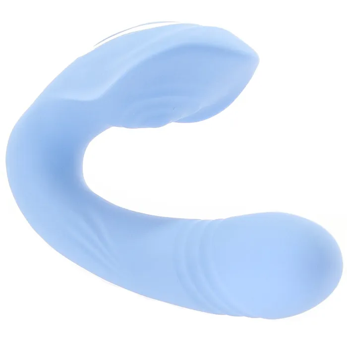 Nalpac Vibrators Evolved Tap Thrust Rechargeable Thrusting Pulsing Silicone Dual Stimulator Blue