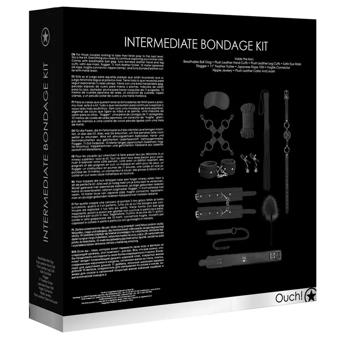 Ouch Ouch Intermediate Bondage Kit Black Couples