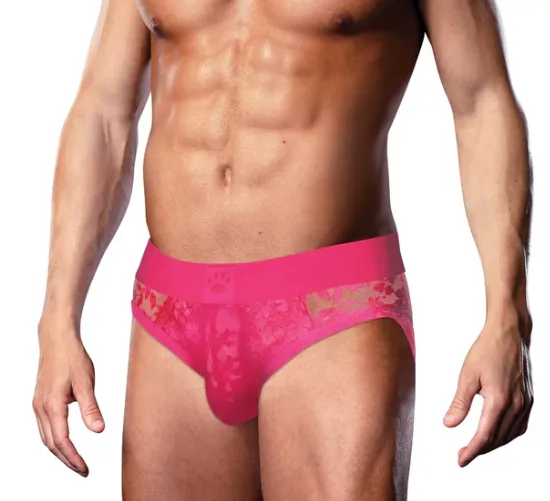 Prowler Vibrators Prowler Lace Open Back Brief Pink